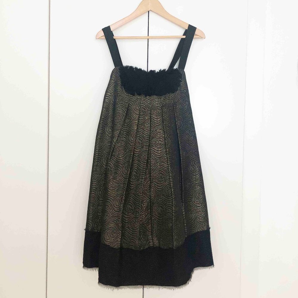 BCBGMaxAzria Quilted Gold Detail Cocktail Dress Size S
